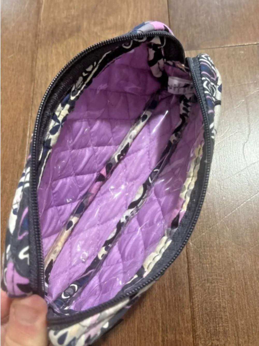 Vera Bradley Cosmetic Case Mimosa Medallion Zip Quilted Travel Bag 8”x3”x1.5”
